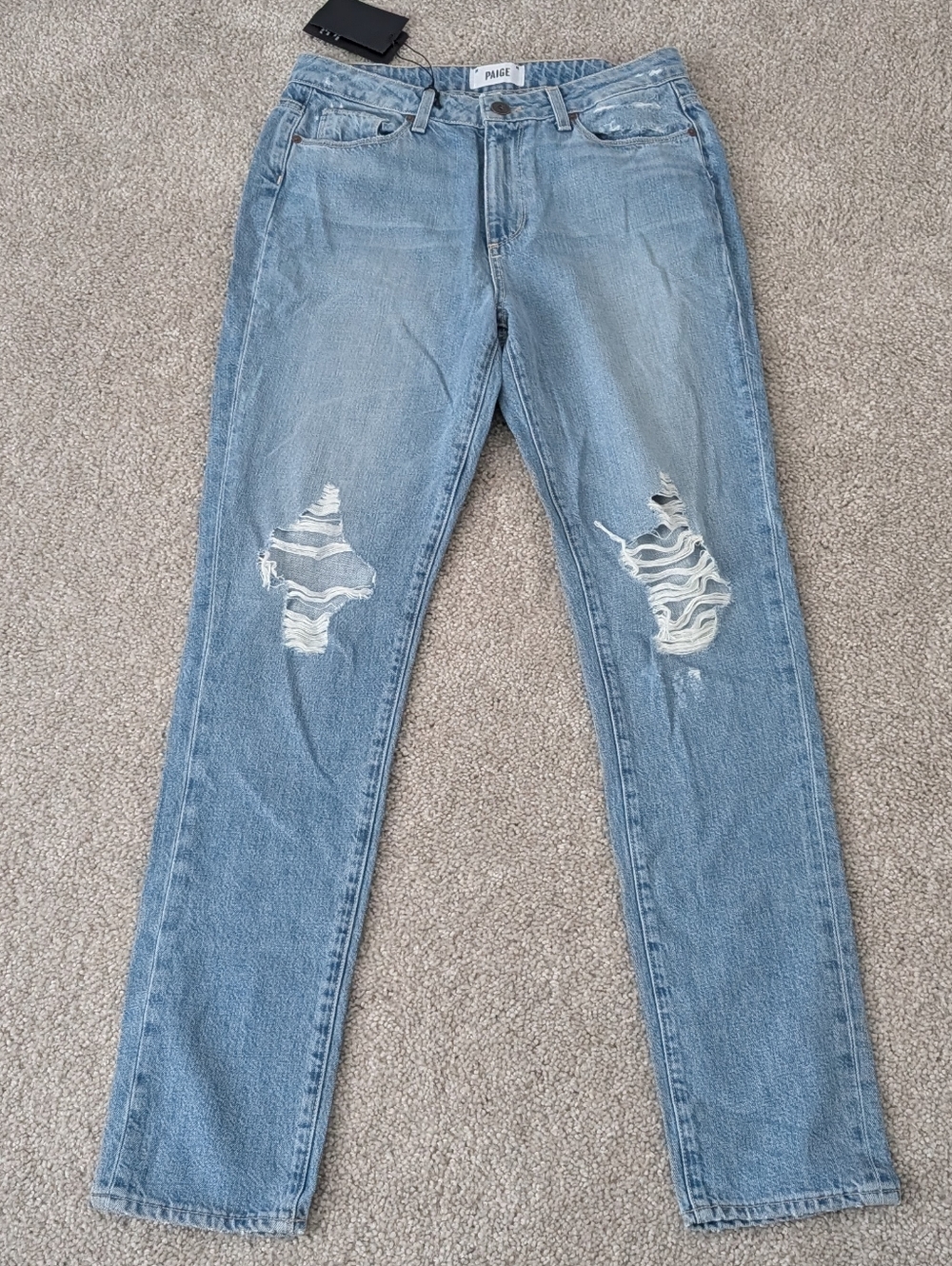 NWT PAIGE Callie Serena Destructed High Rise Boyfriend Distressed Jeans 28